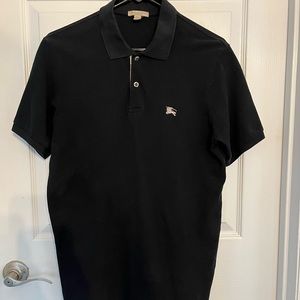 MENS SIZE S BLACK BURBERRY LONDON POLO SHIRT